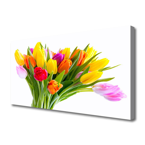 Photo sur toile Tulipes floral jaune rouge rose orange