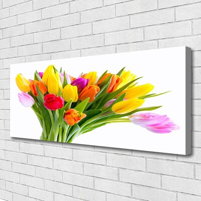 Photo sur toile Tulipes floral jaune rouge rose orange