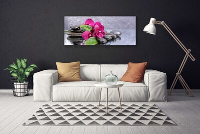 Photo sur toile Pierres fleurs art rouge noir