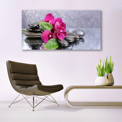 Photo sur toile Pierres fleurs art rouge noir