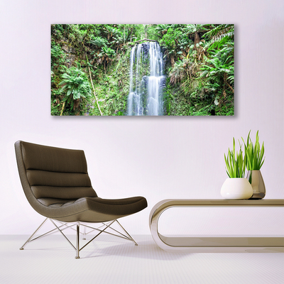 Photo sur toile Arbres cascade nature blanc brun vert