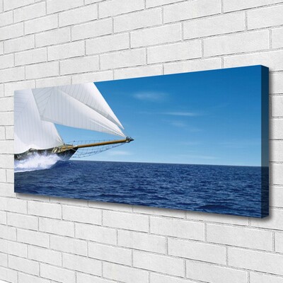 Photo sur toile Mer bateau paysage blanc bleu