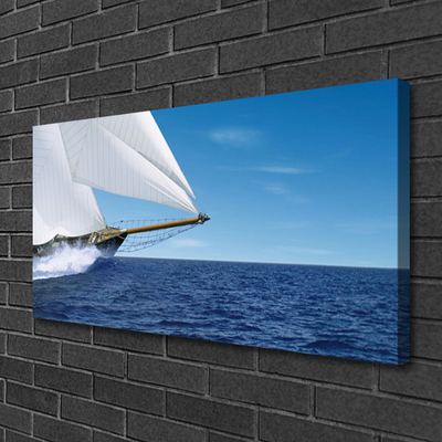 Photo sur toile Mer bateau paysage blanc bleu