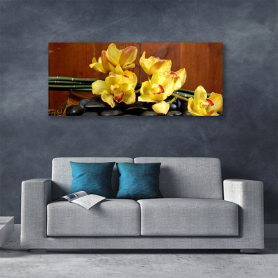 Photo sur toile Pierres fleurs floral jaune noir