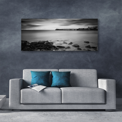 Photo sur toile Pierres mer paysage gris