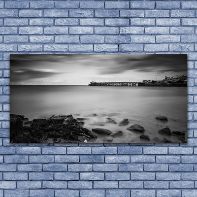 Photo sur toile Pierres mer paysage gris