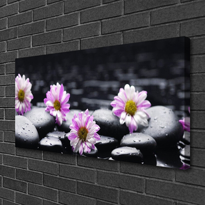 Photo sur toile Fleurs pierres floral rose blanc noir