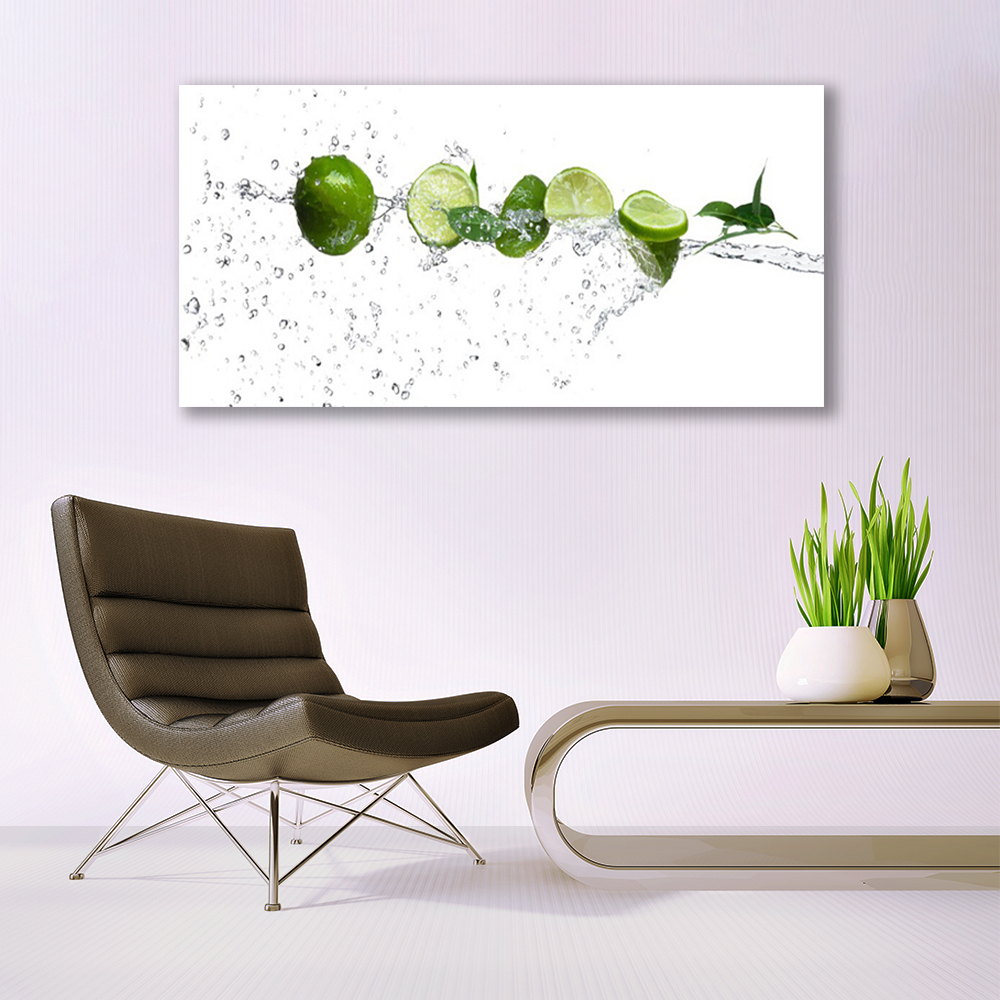Tulup Crédence de Cuisine 100x50cm Dosseret en Verre Fond de hotte Verre de sécurité trempé Splashback Guard - Nourriture et Boissons - Vert - Citron Vert À La Menthe