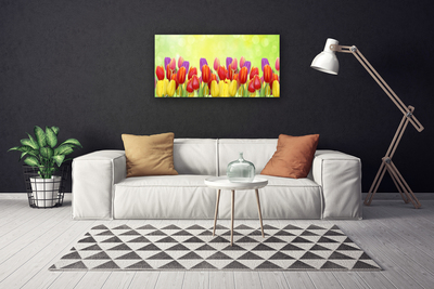 Photo sur toile Tulipes floral jaune rouge rose