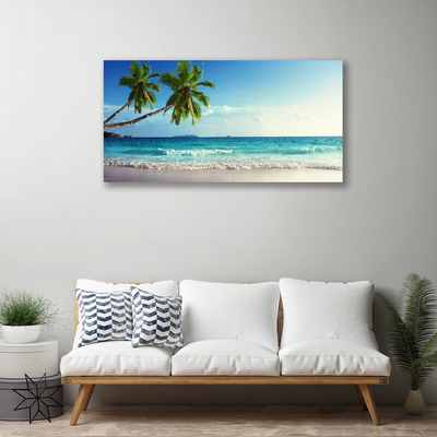 Photo sur toile Palm beach sea paysage brun vert gris bleu
