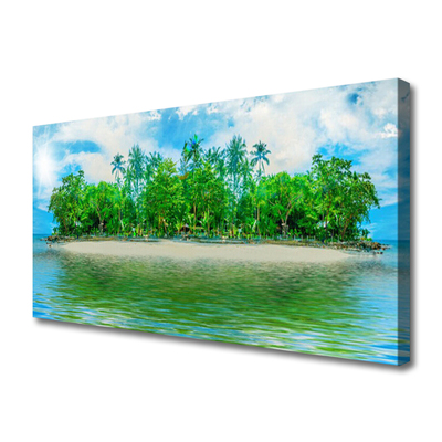 Photo sur toile Île mer paysage bleu brun vert