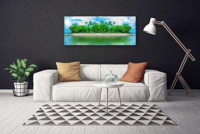 Photo sur toile Île mer paysage bleu brun vert