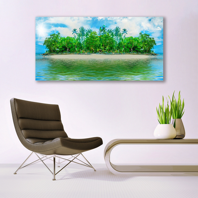 Photo sur toile Île mer paysage bleu brun vert