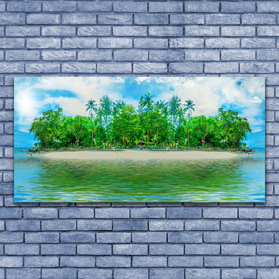 Photo sur toile Île mer paysage bleu brun vert