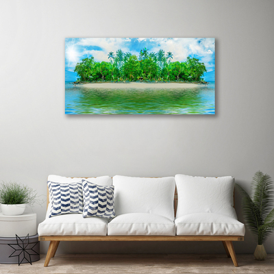 Photo sur toile Île mer paysage bleu brun vert