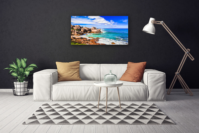 Photo sur toile Plage mer paysage brun gris bleu