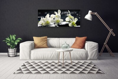 Photo sur toile Pierres fleurs floral blanc noir