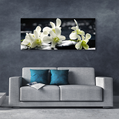 Photo sur toile Pierres fleurs floral blanc noir