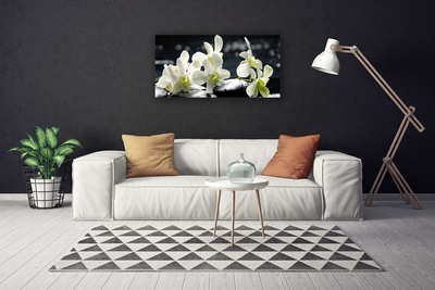 Photo sur toile Pierres fleurs floral blanc noir