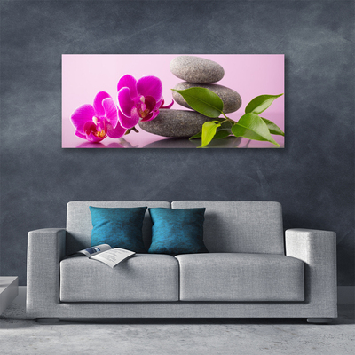 Photo sur toile Pierres fleurs floral rose gris