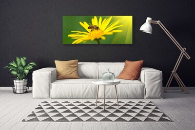 Photo sur toile Fleur guêpe floral noir jaune