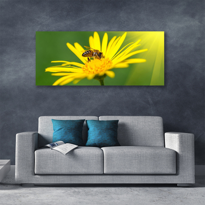 Photo sur toile Fleur guêpe floral noir jaune