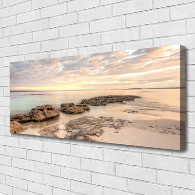 Photo sur toile Pierres mer paysage gris himmelbleu brun