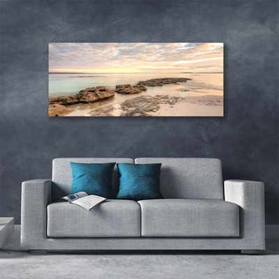 Photo sur toile Pierres mer paysage gris himmelbleu brun