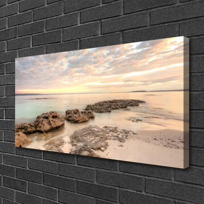 Photo sur toile Pierres mer paysage gris himmelbleu brun