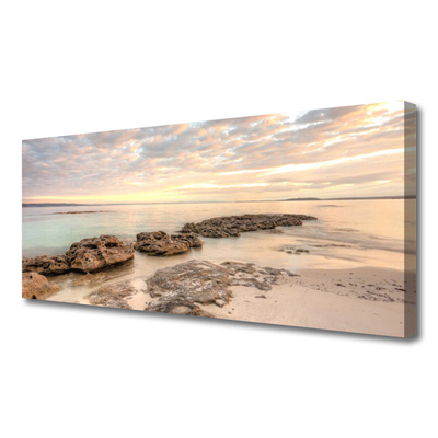 Photo sur toile Pierres mer paysage gris himmelbleu brun