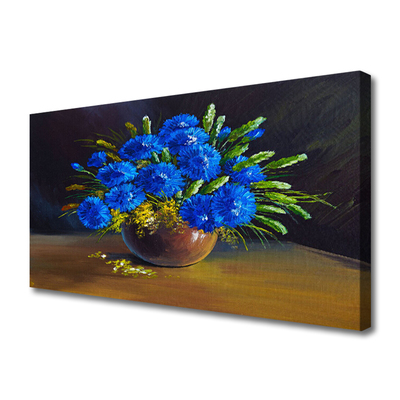 Photo sur toile Fleurs floral bleu vert