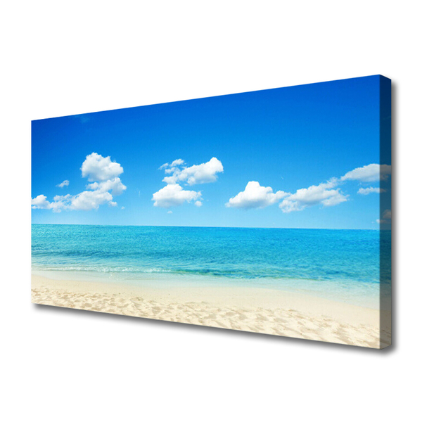 Photo sur toile Mer plage paysage blanc bleu