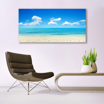 Photo sur toile Mer plage paysage blanc bleu