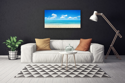 Photo sur toile Mer plage paysage blanc bleu