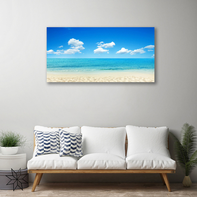 Photo sur toile Mer plage paysage blanc bleu