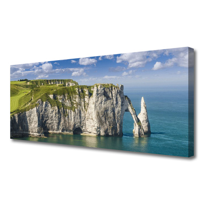 Photo sur toile Mer rock paysage vert gris bleu