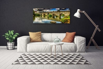 Photo sur toile Pont lac architecture brun vert