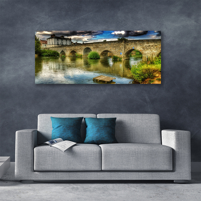 Photo sur toile Pont lac architecture brun vert