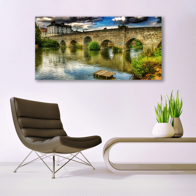 Photo sur toile Pont lac architecture brun vert