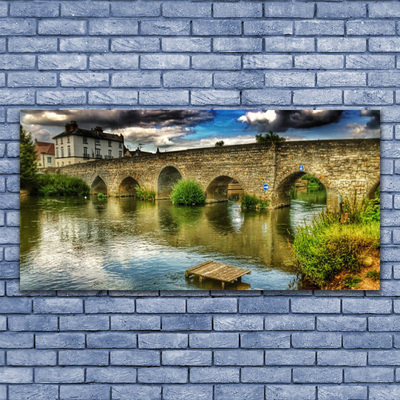 Photo sur toile Pont lac architecture brun vert