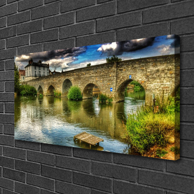 Photo sur toile Pont lac architecture brun vert