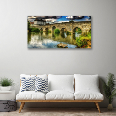 Photo sur toile Pont lac architecture brun vert