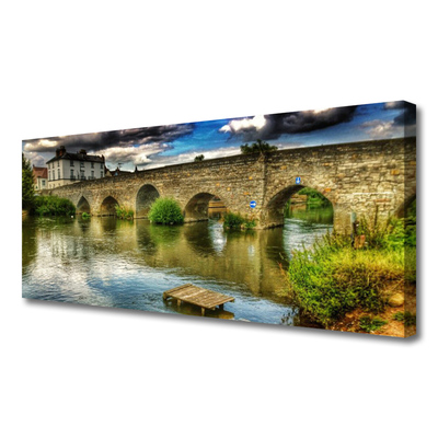 Photo sur toile Pont lac architecture brun vert