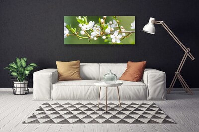 Photo sur toile Branches fleurs floral vert blanc