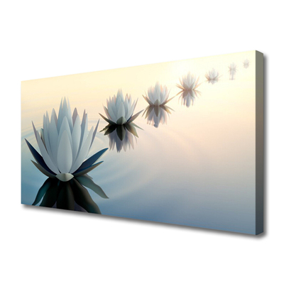 Photo sur toile Fleurs floral blanc bleu