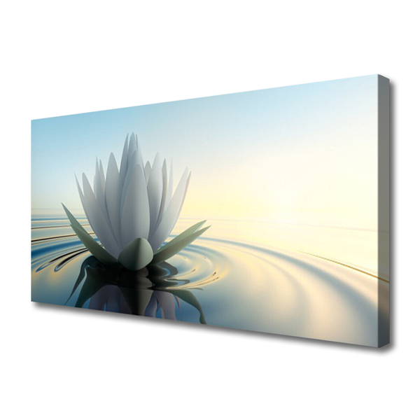 Photo sur toile Eau fleur art blanc bleu