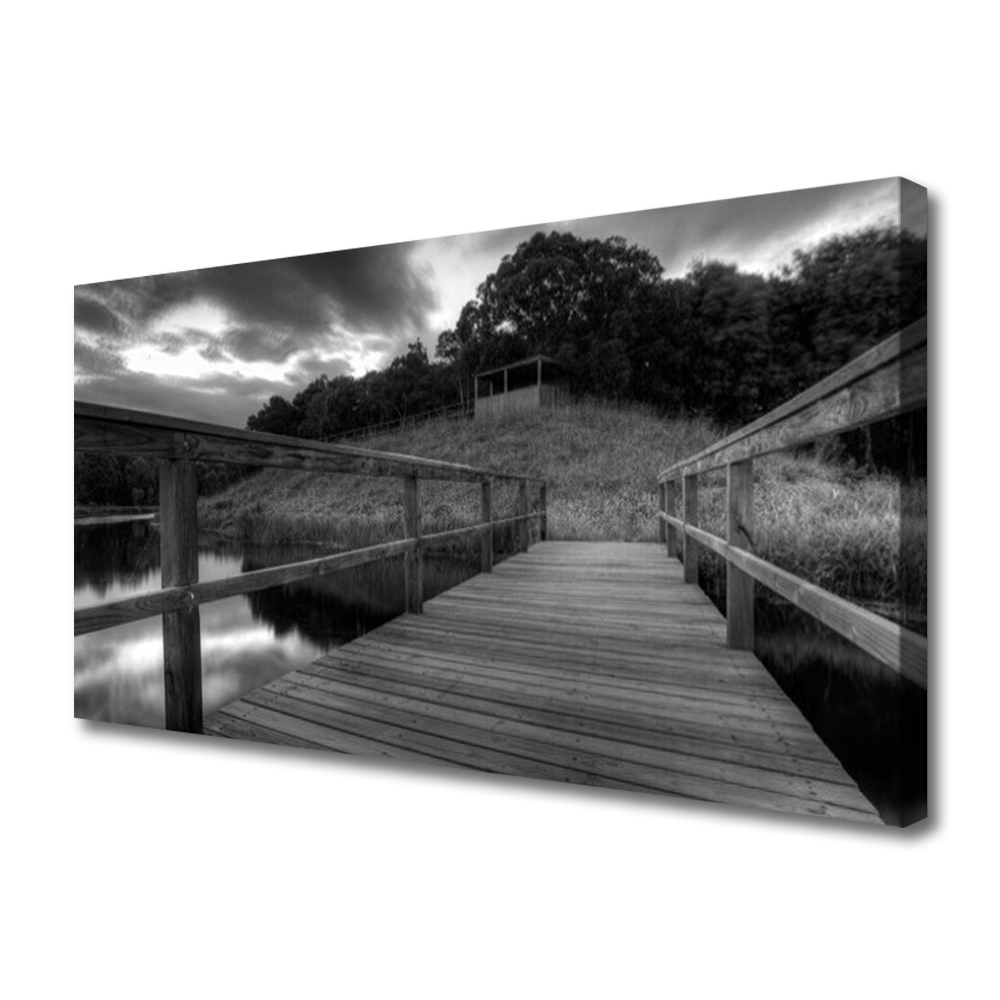 Photo sur toile Lac pont architecture gris