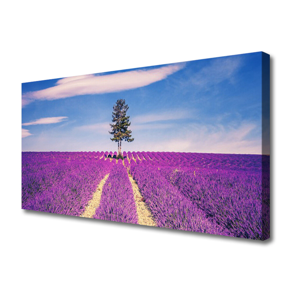 Photo sur toile Arbre prairie paysage rose brun