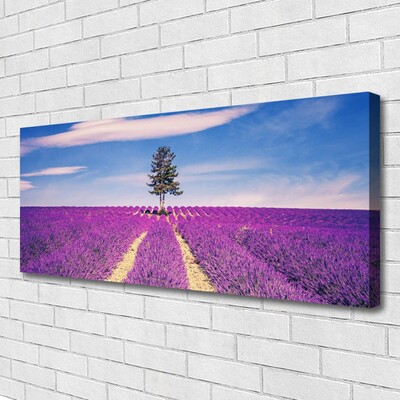 Photo sur toile Arbre prairie paysage rose brun