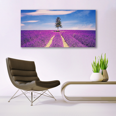 Photo sur toile Arbre prairie paysage rose brun